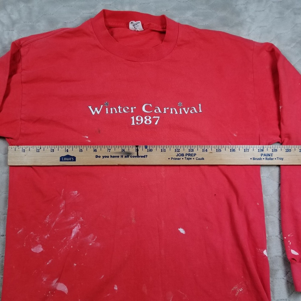 VTG 1987 Winter Carnival Shirt Sz Lg Greek Formal Party Pi Kappa Alpha PAINTED - Picture 10 of 15